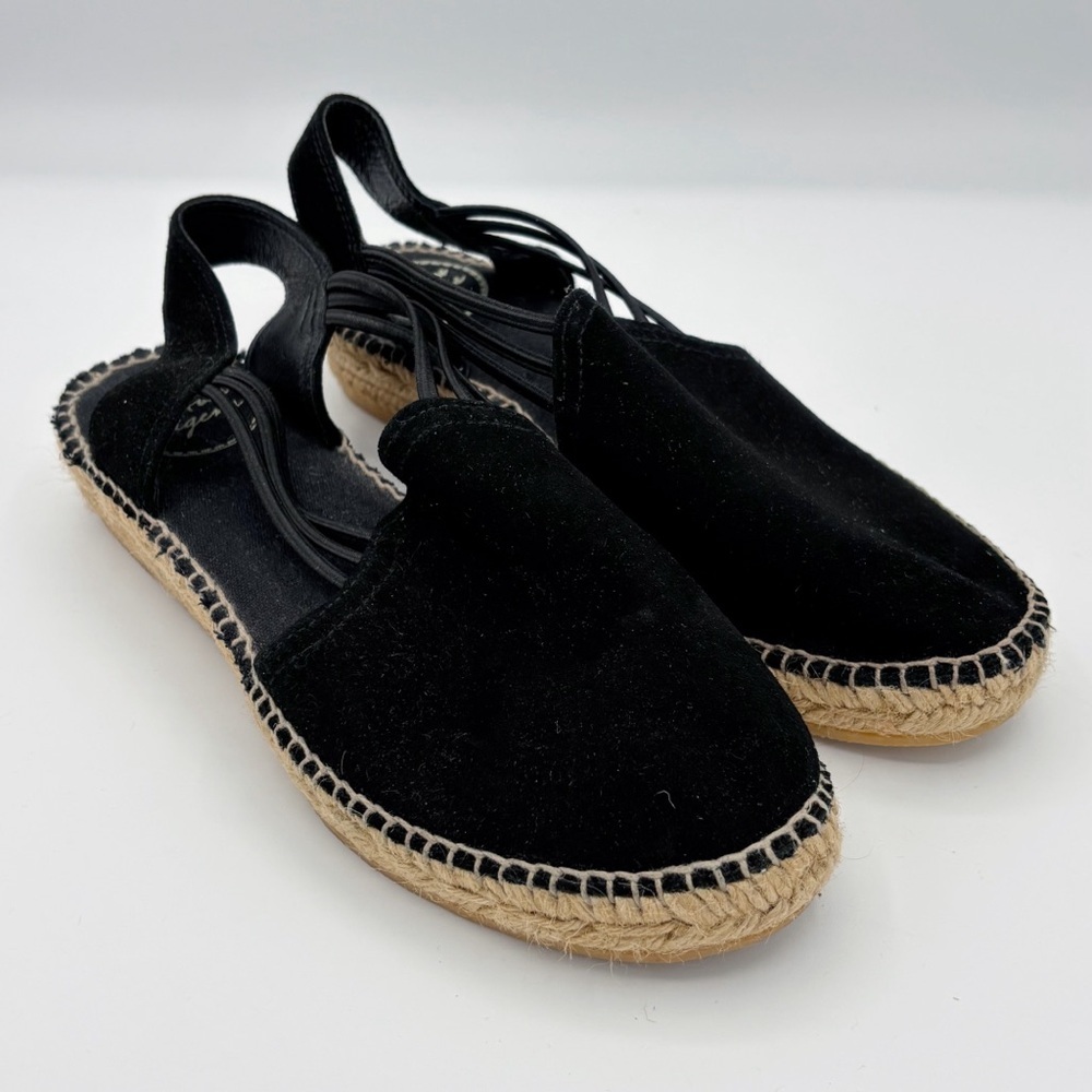 Toni Pons Nuria Black Suede Espadrilles Sandals Sz 37 US 6.5 7